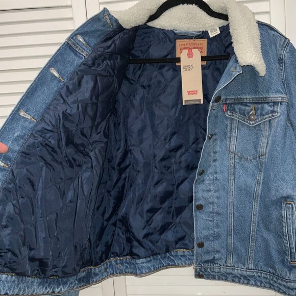 Levi's Sherpa Original Trucker Jean Jacket Size 1X - Picture 3 of 4